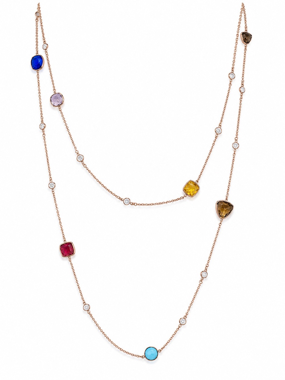 Alainn Rose Gold Bezel CZ Necklace